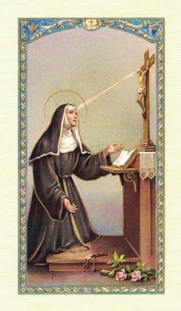 Image de Sainte Rita avec une prière pour demander une grâce particulière